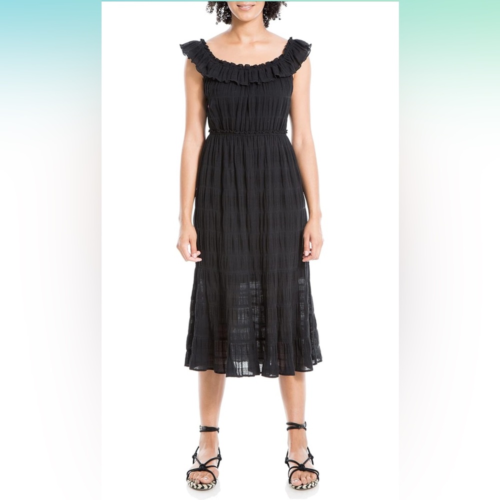 Max Studio Women's Sleeveless Tiered Midi Dress